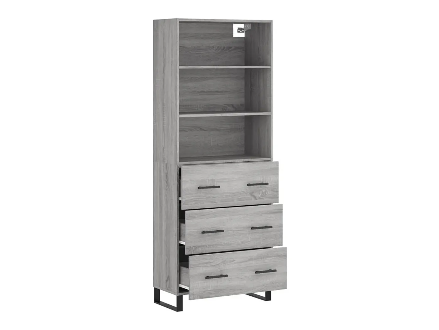 Aparador alto Sonoma gris 69,5x34x180 cm Madera de ingeniería