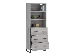 Aparador alto Sonoma gris 69,5x34x180 cm Madera de ingeniería