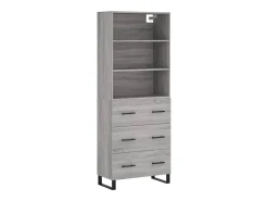 Aparador alto Sonoma gris 69,5x34x180 cm Madera de ingeniería
