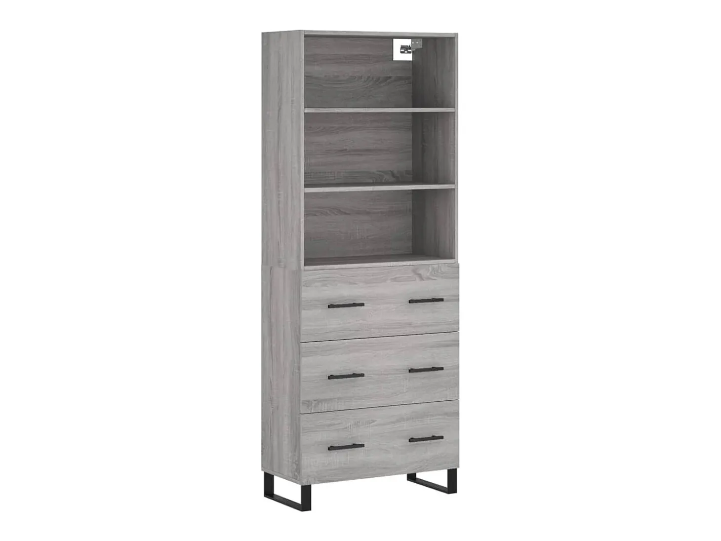 Aparador alto Sonoma gris 69,5x34x180 cm Madera de ingeniería