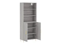 Aparador alto Sonoma gris 69,5x34x180 cm Madera de ingeniería