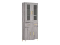 Aparador alto Sonoma gris 69,5x34x180 cm Madera de ingeniería