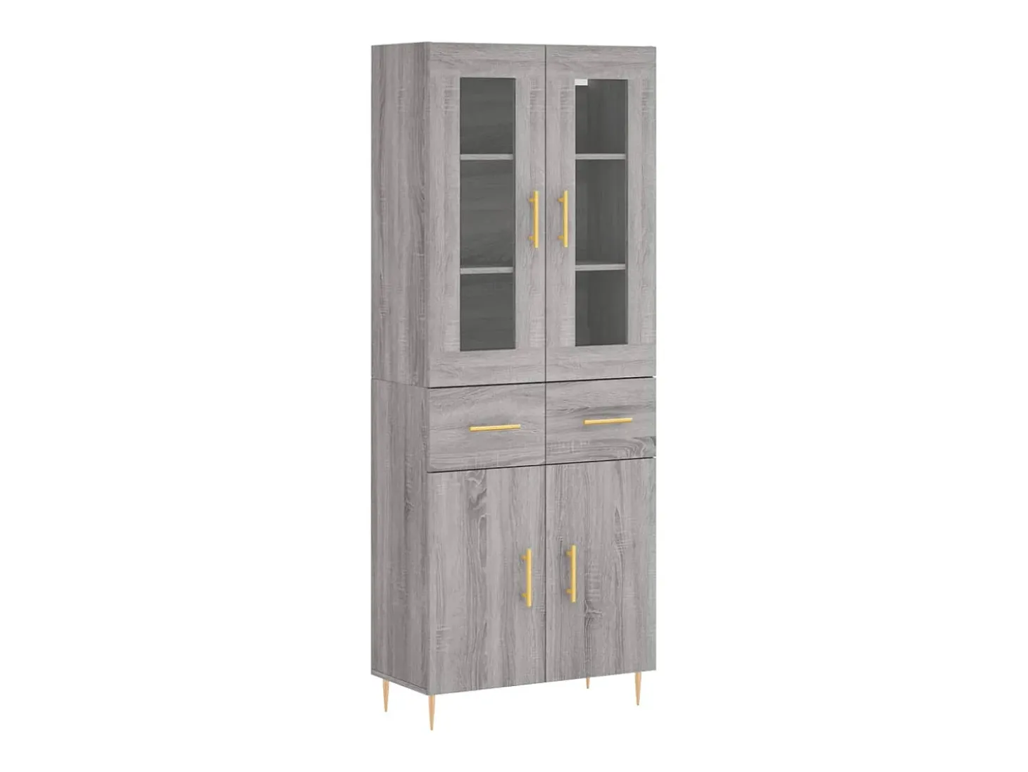 Aparador alto Sonoma gris 69,5x34x180 cm Madera de ingeniería