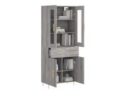 Aparador alto Sonoma gris 69,5x34x180 cm Madera de ingeniería