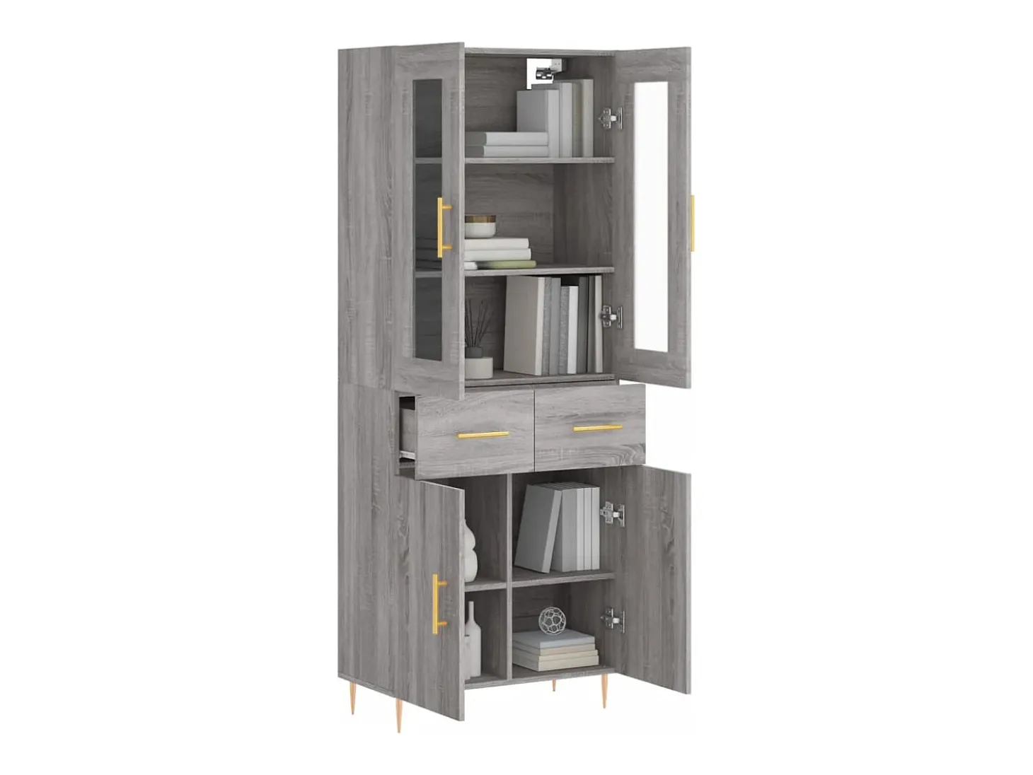 Aparador alto Sonoma gris 69,5x34x180 cm Madera de ingeniería