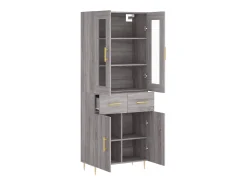 Aparador alto Sonoma gris 69,5x34x180 cm Madera de ingeniería