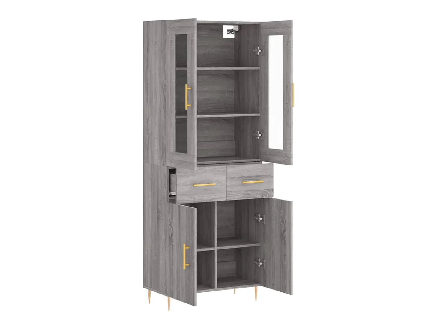 Aparador alto Sonoma gris 69,5x34x180 cm Madera de ingeniería