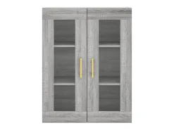 Aparador alto Sonoma gris 69,5x34x180 cm Madera de ingeniería