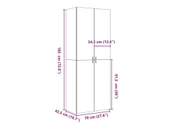 Aparador alto Sonoma gris 70x42,5x185 cm madera de ingeniería