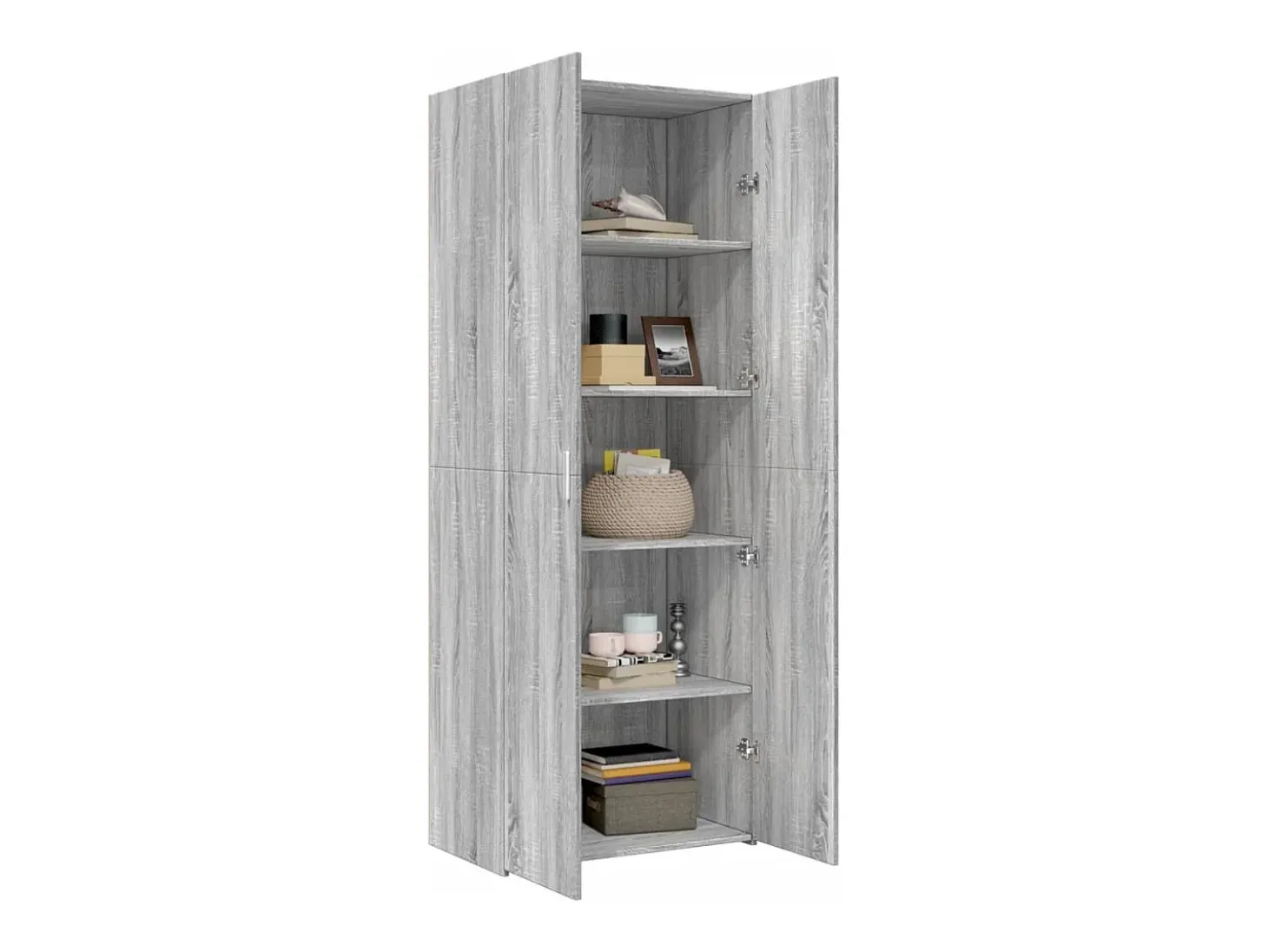 Aparador alto Sonoma gris 70x42,5x185 cm madera de ingeniería