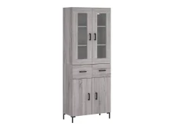 Aparador alto Sonoma gris 69,5x34x180 cm Madera de ingeniería