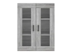 Aparador alto Sonoma gris 69,5x34x180 cm Madera de ingeniería