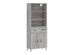 Aparador alto Sonoma gris 69,5x34x180 cm Madera de ingeniería