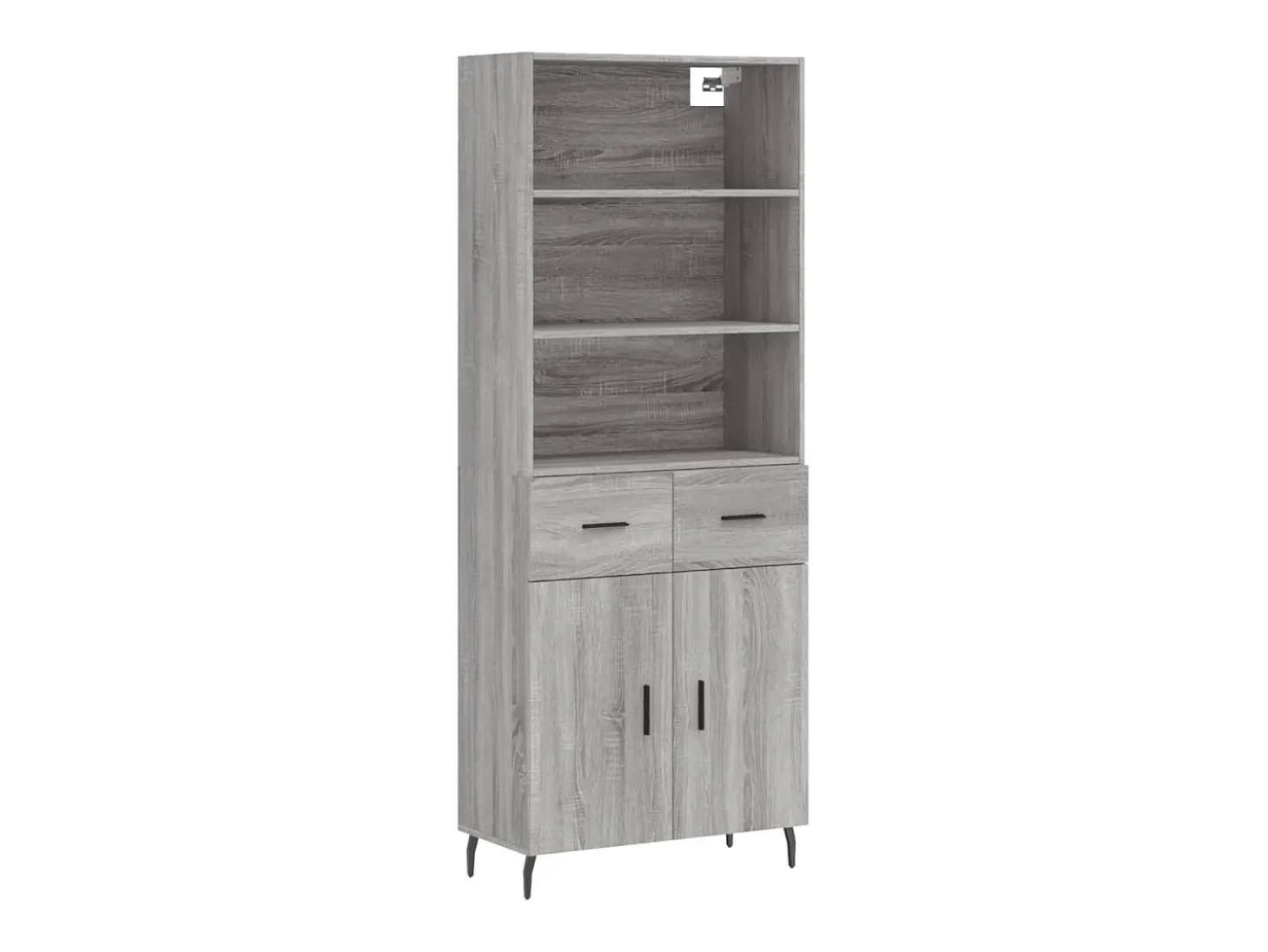 Aparador alto Sonoma gris 69,5x34x180 cm Madera de ingeniería