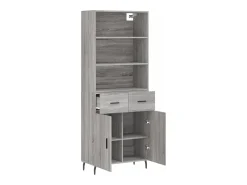 Aparador alto Sonoma gris 69,5x34x180 cm Madera de ingeniería