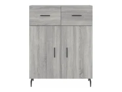 Aparador alto Sonoma gris 69,5x34x180 cm Madera de ingeniería