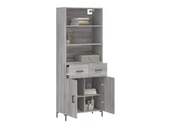 Aparador alto Sonoma gris 69,5x34x180 cm Madera de ingeniería