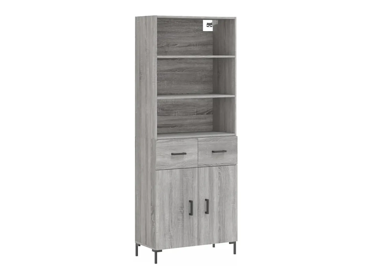 Aparador alto Sonoma gris 69,5x34x180 cm Madera de ingeniería