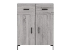 Aparador alto Sonoma gris 69,5x34x180 cm Madera de ingeniería
