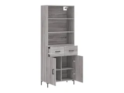 Aparador alto Sonoma gris 69,5x34x180 cm Madera de ingeniería