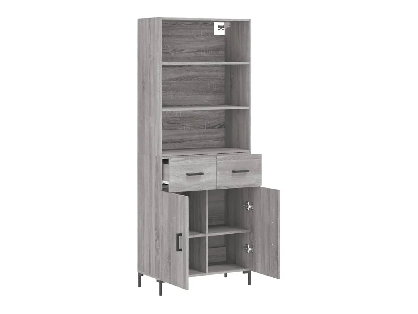 Aparador alto Sonoma gris 69,5x34x180 cm Madera de ingeniería