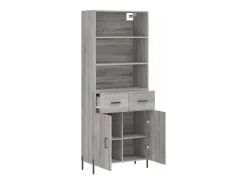 Aparador alto Sonoma gris 69,5x34x180 cm Madera de ingeniería