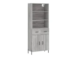 Aparador alto Sonoma gris 69,5x34x180 cm Madera de ingeniería