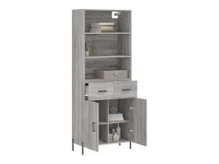 Aparador alto Sonoma gris 69,5x34x180 cm Madera de ingeniería