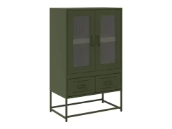 Aparador alto verde oliva 68x39x111,5 cm acero