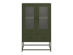Aparador alto verde oliva 68x39x111,5 cm acero