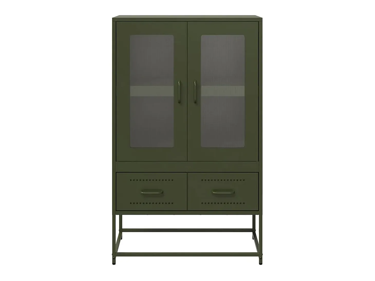 Aparador alto verde oliva 68x39x111,5 cm acero