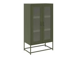 Aparador alto verde oliva 68x39x123 cm acero