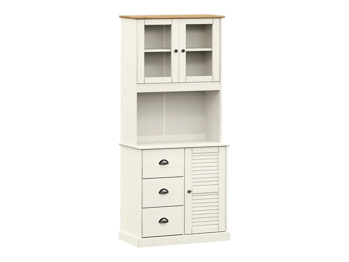 Aparador alto VIGO madera maciza de pino blanco 78x40x175 cm