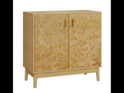 Aparador amarillo - Aparador con 2 puertas y estantes regulables - para salón y recibidor