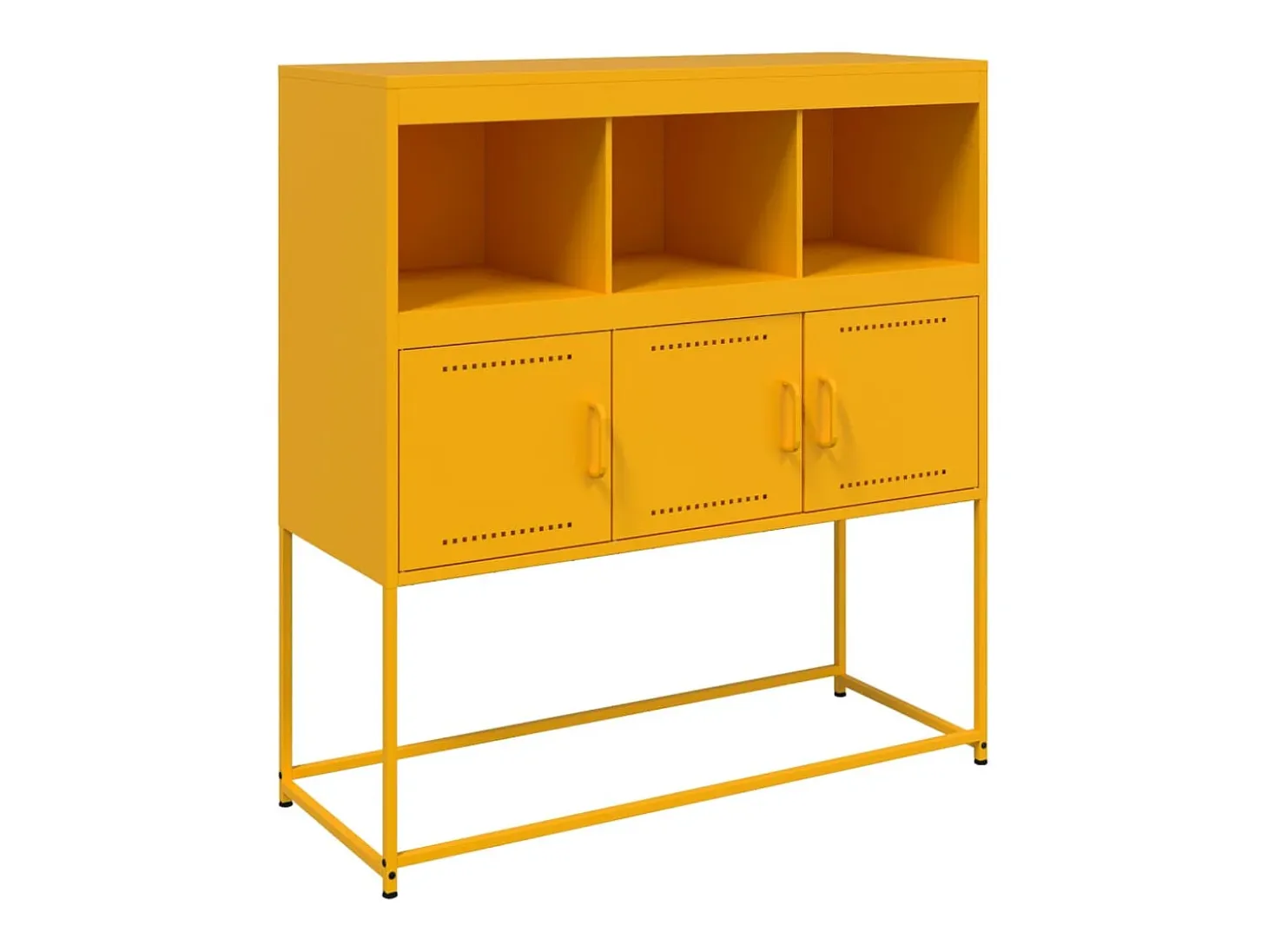 Aparador amarillo mostaza 100,5x39x107 cm acero