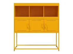 Aparador amarillo mostaza 100,5x39x107 cm acero