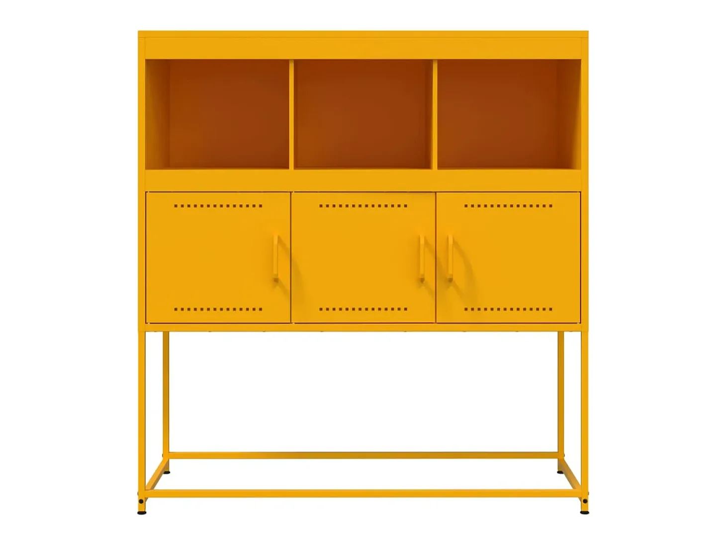 Aparador amarillo mostaza 100,5x39x107 cm acero