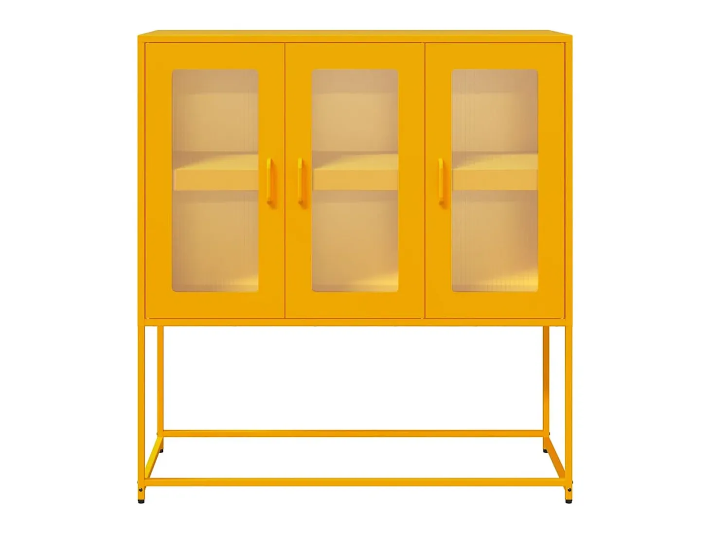 Aparador amarillo mostaza 100,5x39x107 cm acero laminado en frío