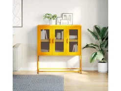 Aparador amarillo mostaza 100,5x39x107 cm acero laminado en frío