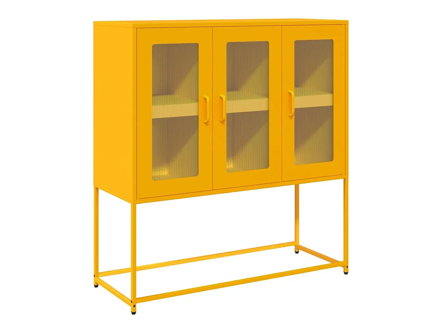 Aparador amarillo mostaza 100,5x39x107 cm acero laminado en frío