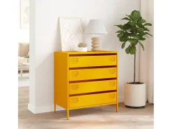 Aparador amarillo mostaza 68x39x73,5 cm acero laminado en frío
