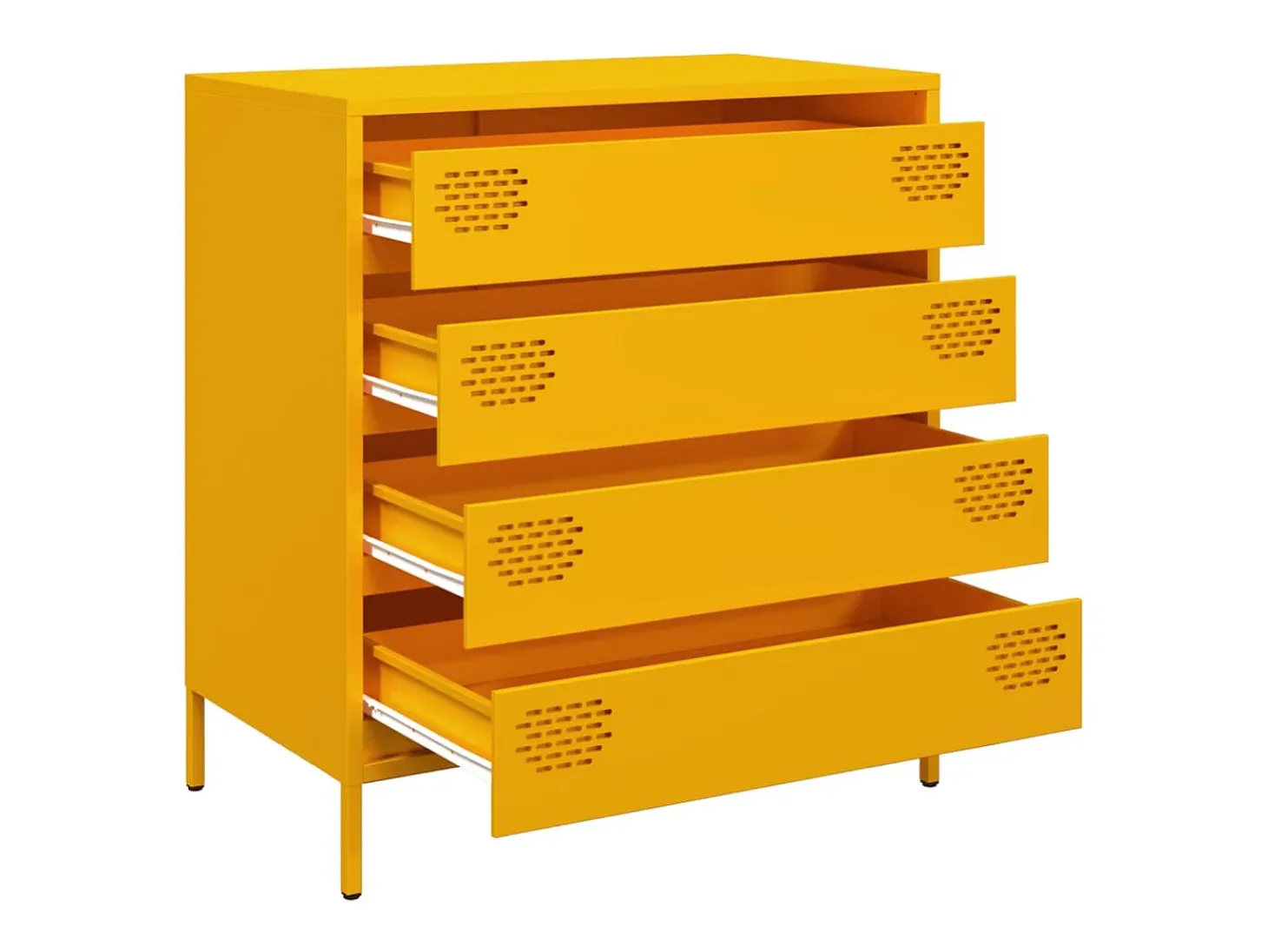 Aparador amarillo mostaza 68x39x73,5 cm acero laminado en frío
