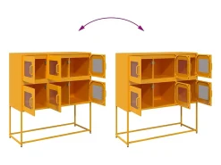 Aparador amarillo mostaza 100,5x39x107 cm acero laminado en frío