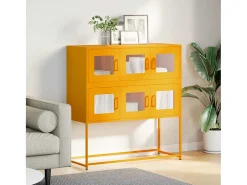 Aparador amarillo mostaza 100,5x39x107 cm acero laminado en frío