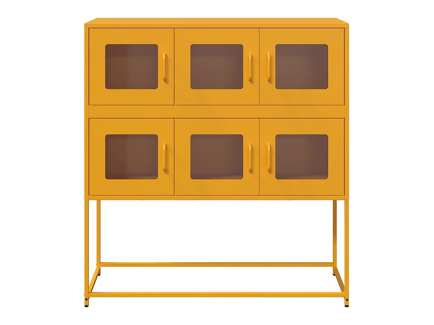 Aparador amarillo mostaza 100,5x39x107 cm acero laminado en frío