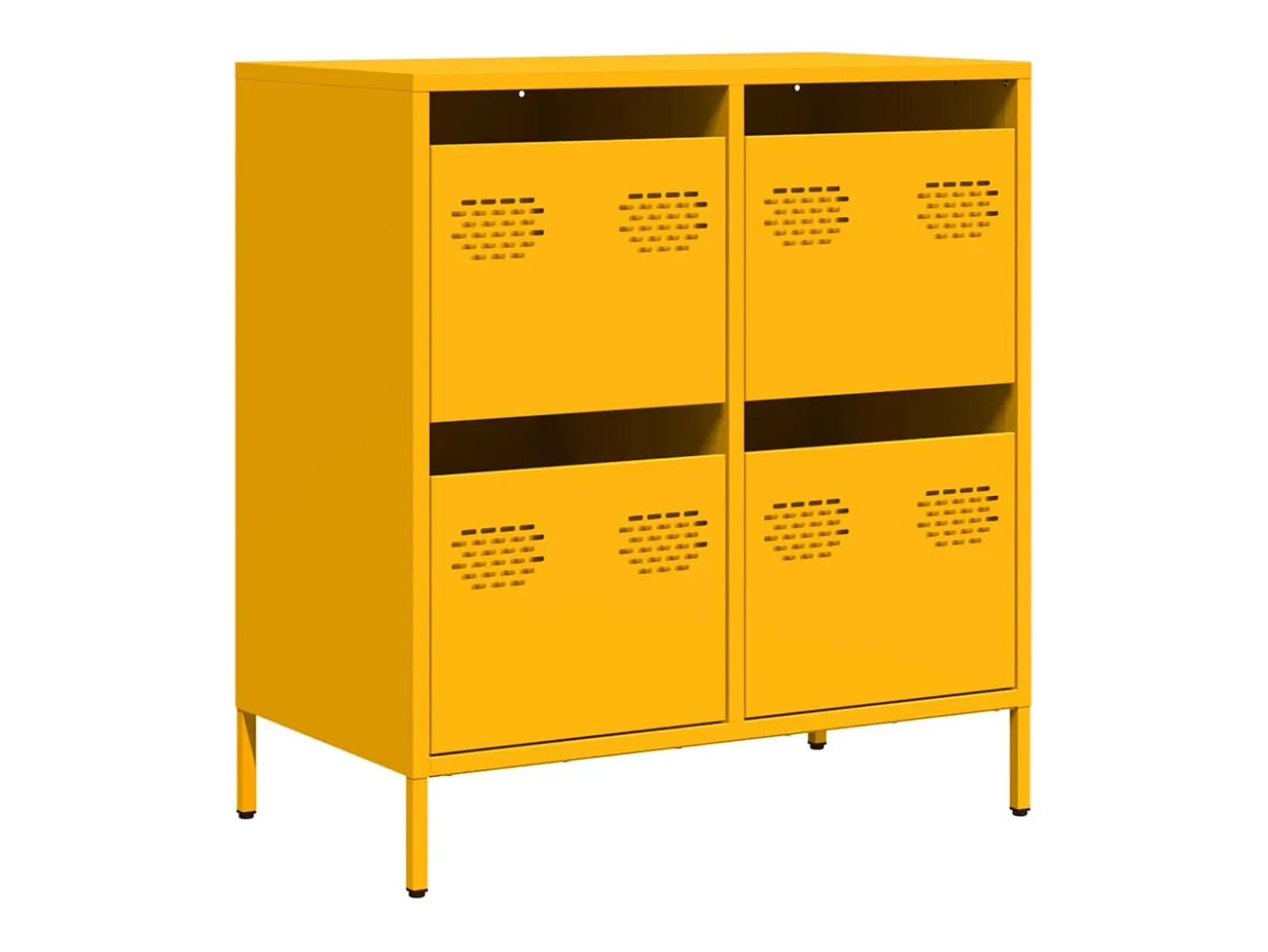 Aparador amarillo mostaza 68x39x73,5 cm acero laminado en frío