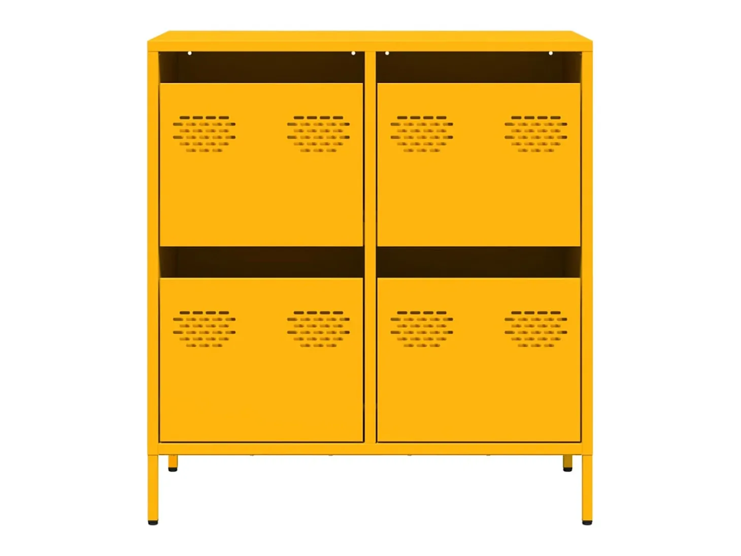 Aparador amarillo mostaza 68x39x73,5 cm acero laminado en frío
