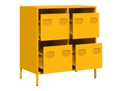 Aparador amarillo mostaza 68x39x73,5 cm acero laminado en frío