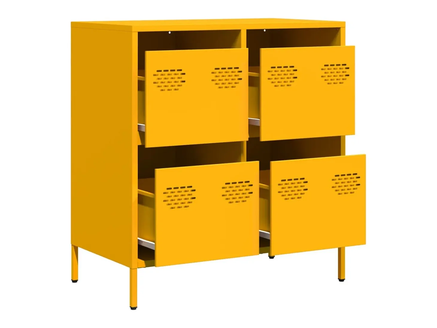 Aparador amarillo mostaza 68x39x73,5 cm acero laminado en frío