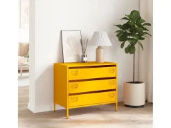 Aparador amarillo mostaza 68x39x58,5 cm acero laminado en frío